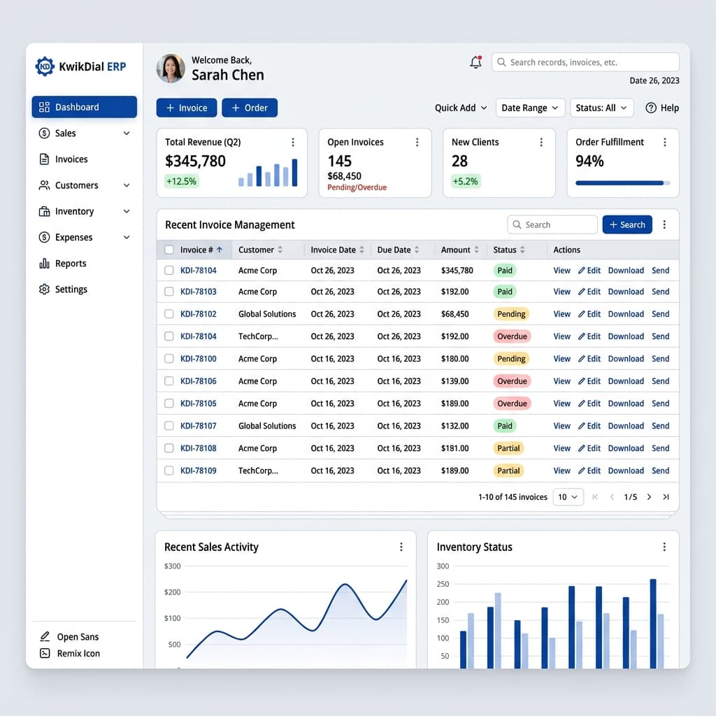 KwikDial ERP System